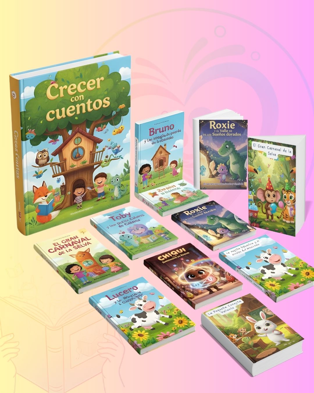 Mockup del producto Crecer con Cuentos
